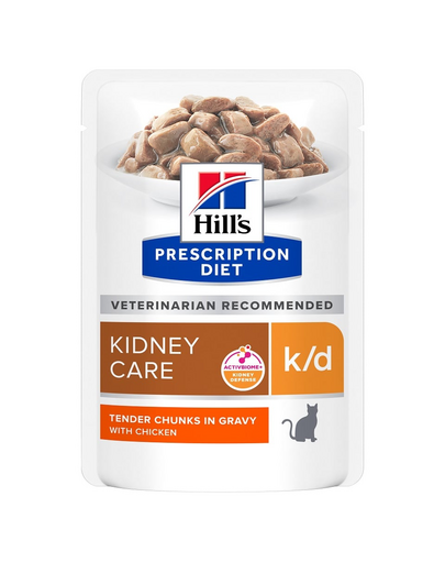 HILL&#039;S Prescription Diet Feline k/d Kidney Care Hrana umeda pentru pisici cu probleme renale, cu pui 12x85 g