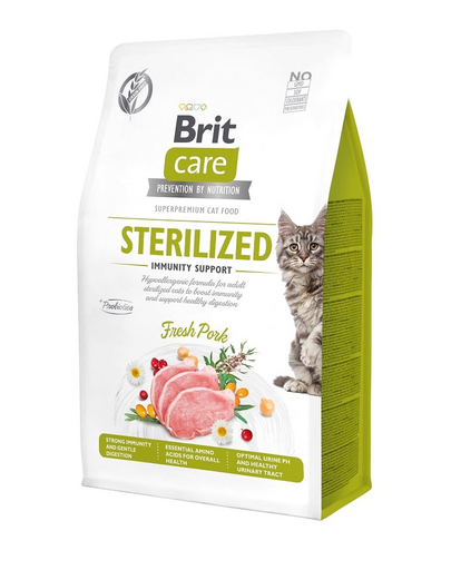 BRIT CARE Grain-Free Sterilized Immunity 0.4 kg hrana pisici adulte sterilizate, hipoalergenica