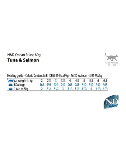 FARMINA N&D Ocean Cat Tuna, salmon 70 g Conserva hrana pentru pisici, cu somon