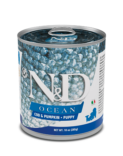 FARMINA N&D Oceean Dog Puppy Codfish, pumpkin 285 g  hrana umeda cu cod si dovleac pentru catei