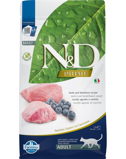 FARMINA N&D Adult Cat Hrana uscata pisici adulte, cu miel si afine 1.5 kg
