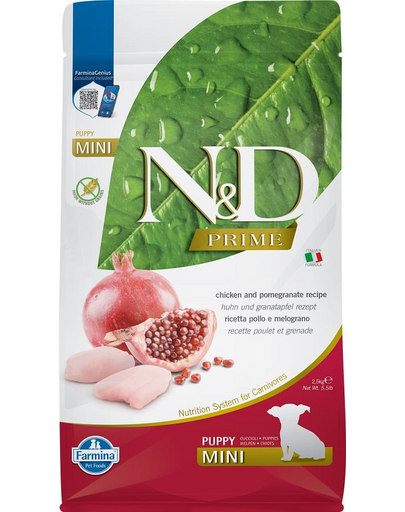 FARMINA N&D Prime Hrana uscata pentru catelusi de talie mica, cu pui si rodie, 2,5 kg