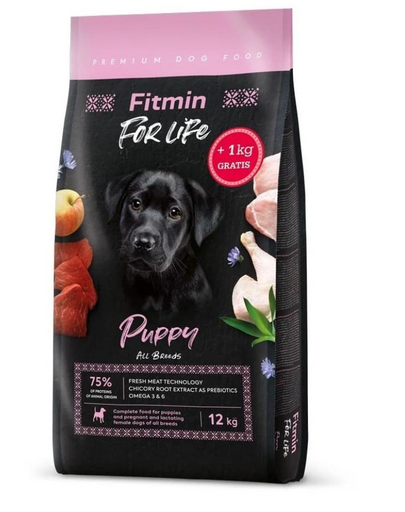 FITMIN Dog For Life Puppy hrană pentru căței 12 + 1 kg