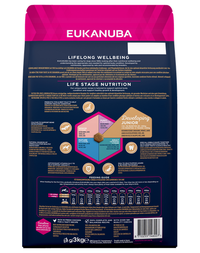 EUKANUBA Developing Junior Large Breed hrana uscata caini juniori talie mare, bogat in pui 3kg