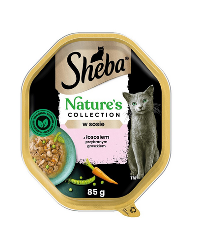 SHEBA Nature\'s Collection 85 g mancare pisica, in sos cu somon si mazare