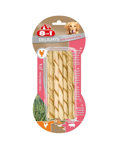 8IN1 Delights Pork Twisted Sticks 10 buc.