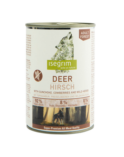 ISEGRIM Adult Forest conserva hrana pentru caini cu caprioara 400 g