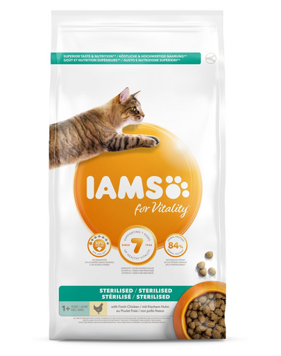 IAMS For Vitality Hrana uscata pentru pisici seniori/castrate Mix de arome 100g