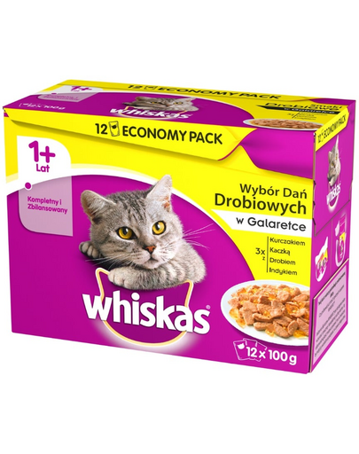 WHISKAS Specialități pasăre în aspic 100 g x 12