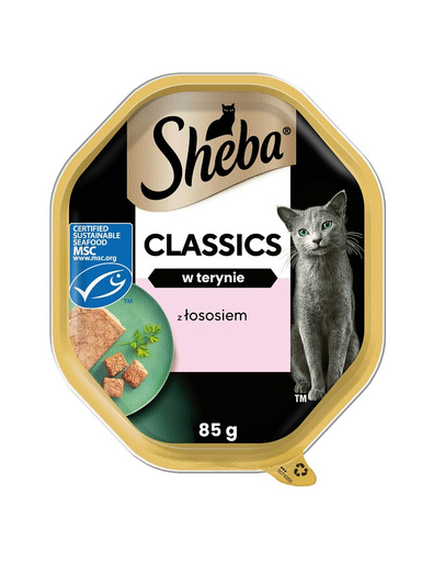 SHEBA Classics Hrana umeda pentru pisici, pate cu somon 85g