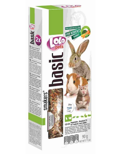 LOLO PETS Smakers pentru rozătoare și iepure legume 90 g
