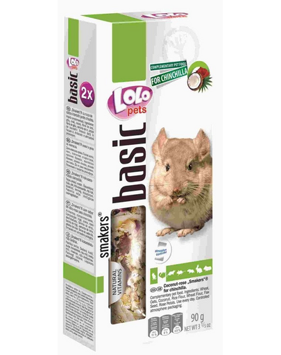 LOLO PETS Smakers pentru chinchila cocos/trandafiri