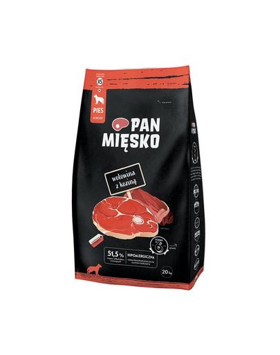 PAN MIĘSKO Sac hrana caini talie mica, cu vita si capra 20kg