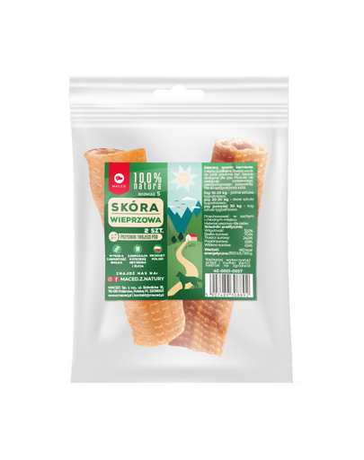 MACED 100% Nature Piele de porc pentru caini S 2 buc.