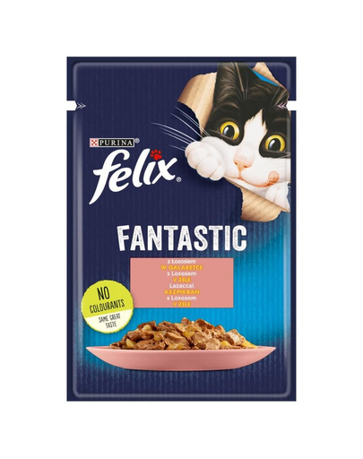 FELIX FANTASTIC Hrana umeda cu somon in jeleu pentru pisici adulte 85g