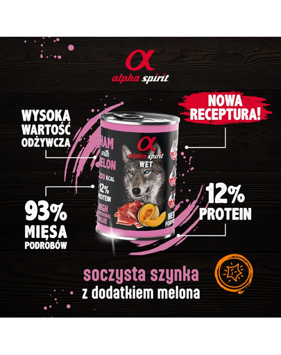 ALPHA SPIRIT Hrana umeda caini 400 g sunca si pepene galben