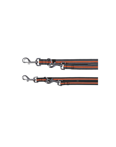 TRIXIE Lesă "Fusion adjustable lead S - L 2 M / 17 mm negru - portocaliu