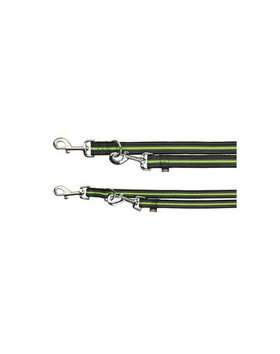 TRIXIE Lesă "Fusion adjustable lead L - XL 2 M / 25 mm negru - verde