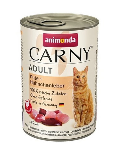 ANIMONDA Carny Adult Hrana umeda cu curcan si ficat de pui pentru pisci adulte 400 gr