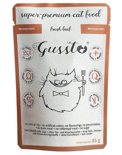 GUSSTO Cat Fresh Beef CARNE PROASPĂTĂ DE VITĂ 85 g