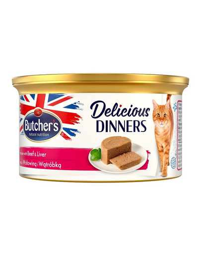 BUTCHER'S Classic Delicious Dinners mousse cu ficat și carne de vită 85 g