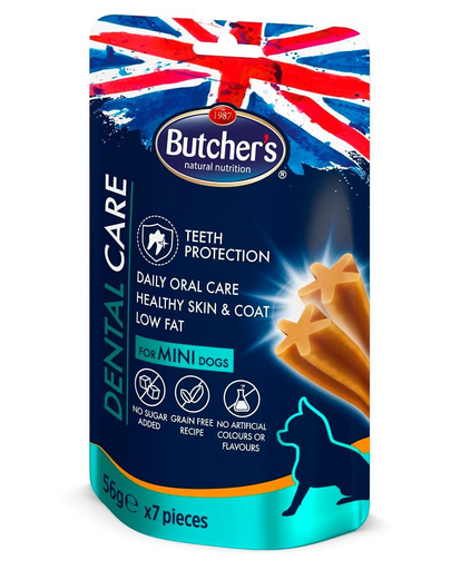 BUTCHER'S Dental Care for Mini Dogs Recompense pentru caini de talie mica 56g
