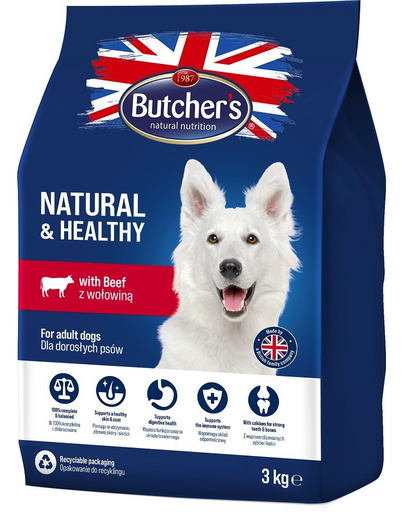BUTCHER\'S Natural&Healthy hrana pentru caini adulti, cu vita 3 kg