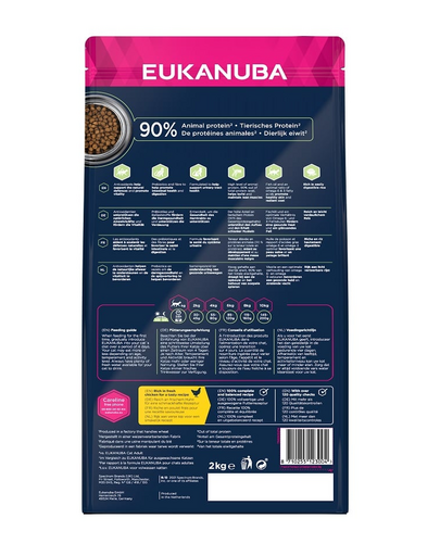 EUKANUBA Cat Hairball Control Adult All Breeds Chicken & Liver Hrana uscata pentru pisici adulte, impotriva formarii ghemelor de blana 2 kg