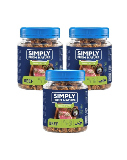 SIMPLY FROM NATURE Smart Bites Snack cu vita pentru caini 3x130 g