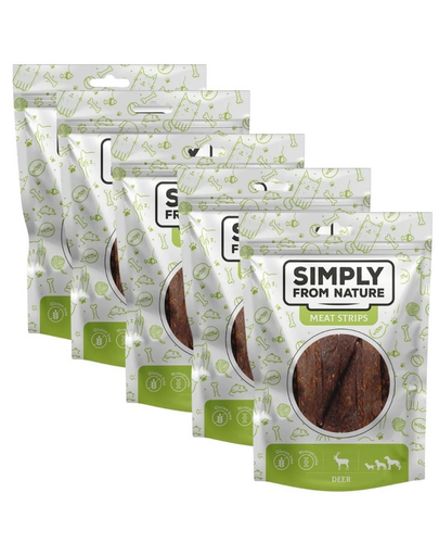 SIMPLY FROM NATURE Meat Strips caprioara 5x80 g pentru caini