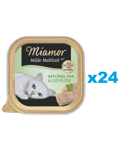 MIAMOR Milde Mahlzeit Poultry Pure&amp;Vegetables 24x100g pasare si legume, conserva pisica