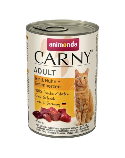 ANIMONDA Carny Adult vită, pui și inimi de rață 400 gr