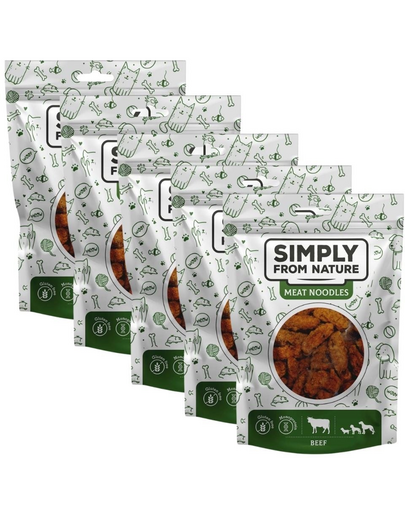 SIMPLY FROM NATURE Meat Noodles cu vita, pentru caini 5x80 g