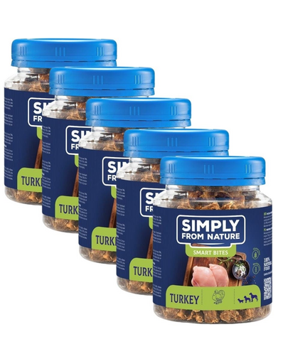 SIMPLY FROM NATURE Smart Bites cuburi curcan 5x130 g pentru caini