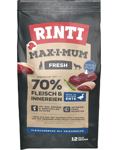 RINTI MAX-I-MUM Duck hrana uscata pentru caini adulti, cu rata 12 kg