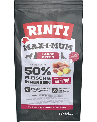 RINTI MAX-I-MUM Large Breed Chicken hrana caini rase mari, cu pui 12kg
