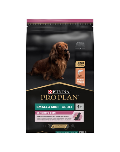 PURINA Pro Plan Small&Mini Adult Sensitive Skin hrana uscati caini adulti talie mica cu piele sensibila, cu somon 7 kg