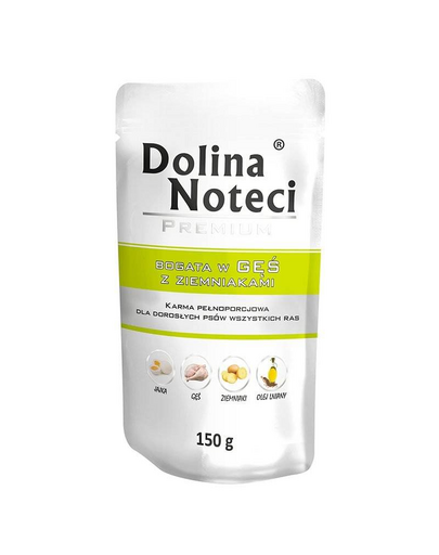 DOLINA NOTECI Premium Hrana pentru caini, bogata in gasca si cartofi, 150 g