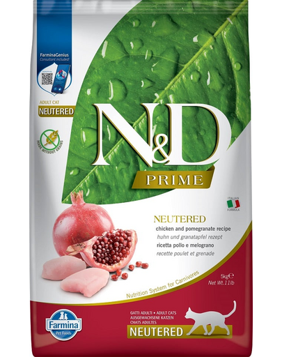 Farmina N&D Chicken&Pomegranate Neutered Hrana pentru pisici adulte sterilizate, cu pui si rodie 5 kg