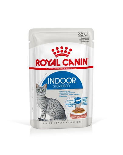 ROYAL CANIN Sterilised Indoor in Gravy 12 x 85 g hrană umedă pentru pisici castrate de interior