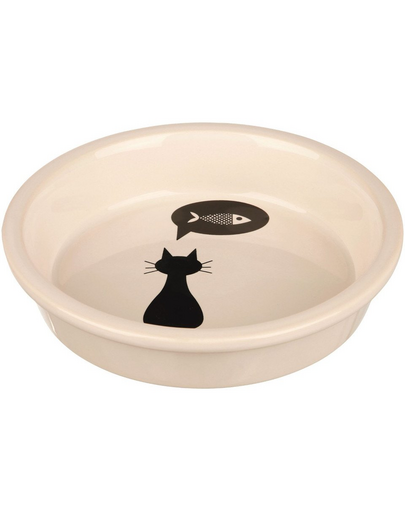 TRIXIE Castron din ceramica pentru pisici cu model pisica si peste, 0,25l / 13cm