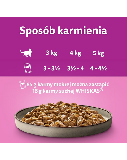 WHISKAS Adult Hrana umeda pisici 40x85g cu pui, rata, pasare si curcan in aspic