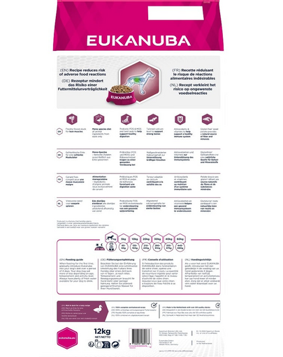 EUKANUBA Daily Care S-XL Adult 12 kg Sac hrana monoproteica pentru caini adulti, cu rata