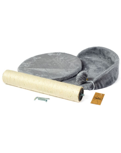 KATIDO Stalp de zgariere cu pat pentru pisici 47 cm albastru-cenusiu