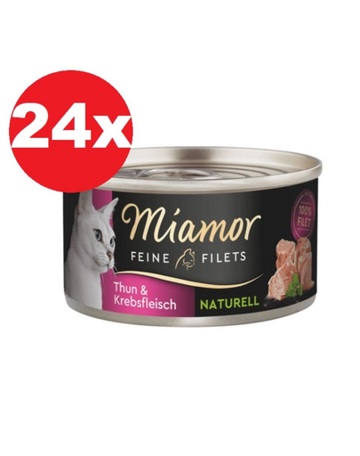 MIAMOR Feine Filets Naturell Tuna&Crab 24x80g ton si crab in suc propriu
