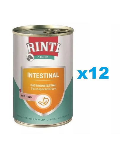 RINTI Canine Intestinal beef 12x400 g cu vita, pentru caini