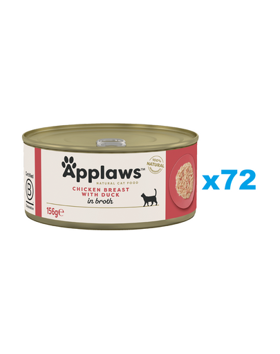 APPLAWS Cat Adult Chicken Breast with Duck in Broth Mancare umeda pentru pisici, cu pui si rata 6x156g