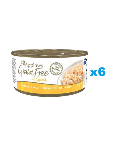 APPLAWS Cat Adult Grain Free in Gravy Chicken Breast Conserva pisica, cu pui in sos 6x70 g