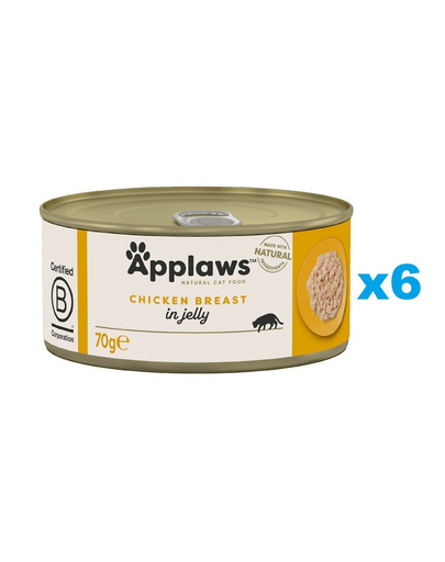 APPLAWS Cat Adult Chicken Breast in Jelly Mancare umeda pisica adulta, cu pui in aspic 6x70g