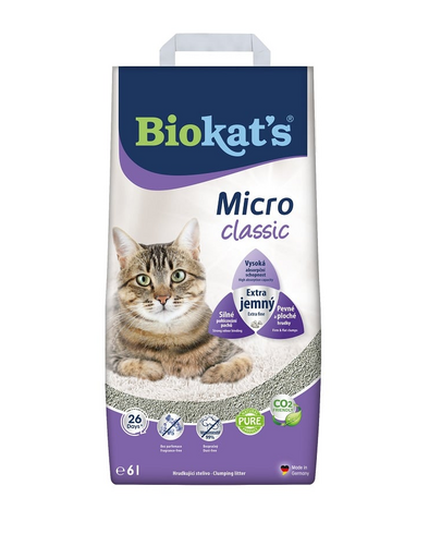BIOKAT'S Micro Classic 6 L Asternut foarte fin din bentonita pentru pisici